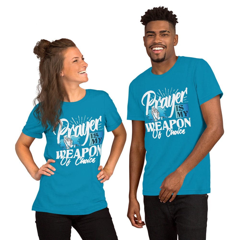 Absolutestacker2 Aqua / S Prayer is my choice of weapon t-shirt