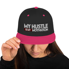 Absolutestacker2 Hats Black/ Neon Pink Hustle is my motivation Snapback Hat