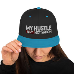 Absolutestacker2 Hats Black/ Teal Hustle is my motivation Snapback Hat