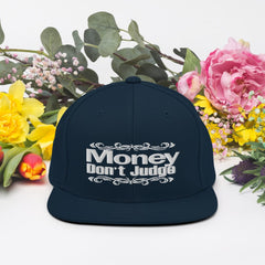 Absolutestacker2 Hats Dark Navy Money Don't judge Snapback Hat