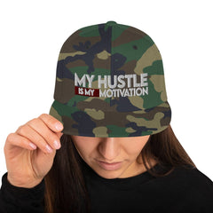 Absolutestacker2 Hats Green Camo Hustle is my motivation Snapback Hat