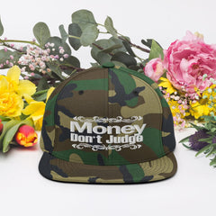 Absolutestacker2 Hats Green Camo Money Don't judge Snapback Hat