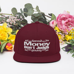 Absolutestacker2 Hats Maroon Money Don't judge Snapback Hat