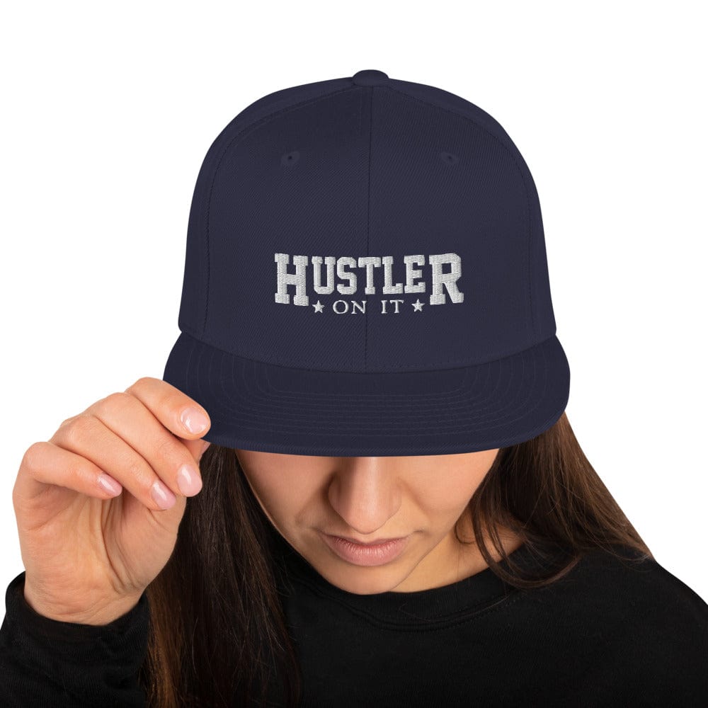 Absolutestacker2 Hats Navy Hustler on it snapback