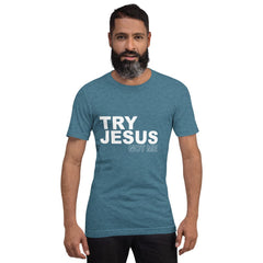 Absolutestacker2 Heather Deep Teal / S Try Jesus