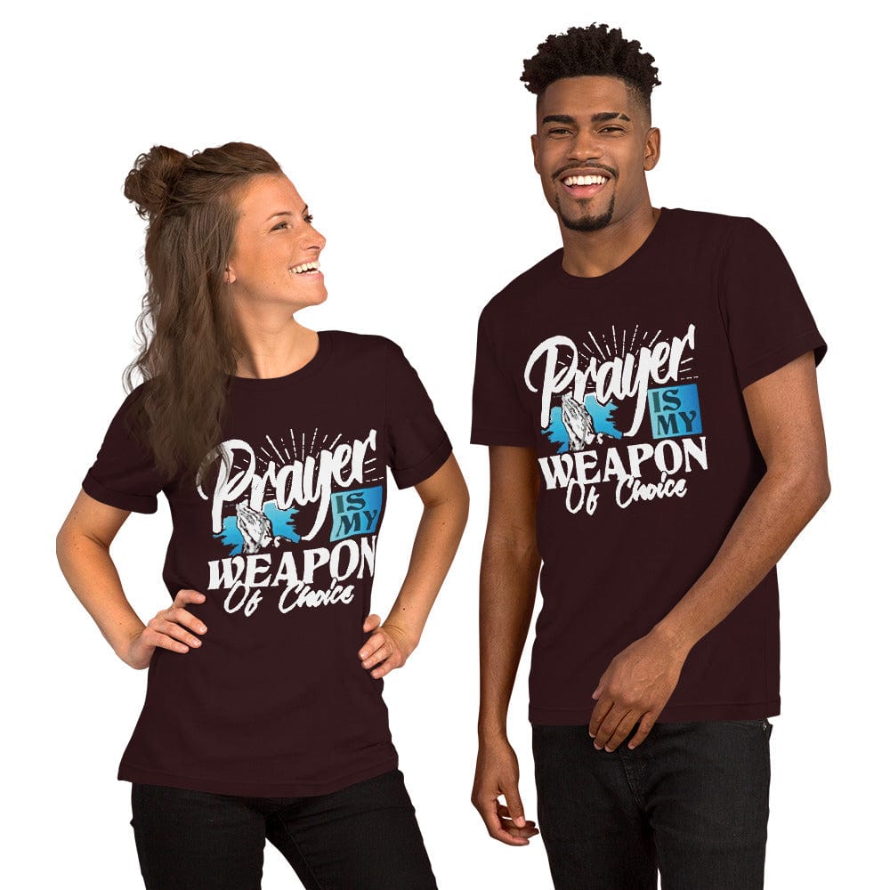 Absolutestacker2 Oxblood Black / S Prayer is my choice of weapon t-shirt